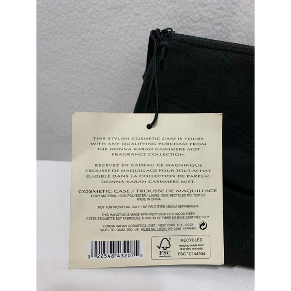 NWT Donna Karan Cashmere Mist Cosmetic Case Makeup Bag Black Bow - Picture 4 of 6